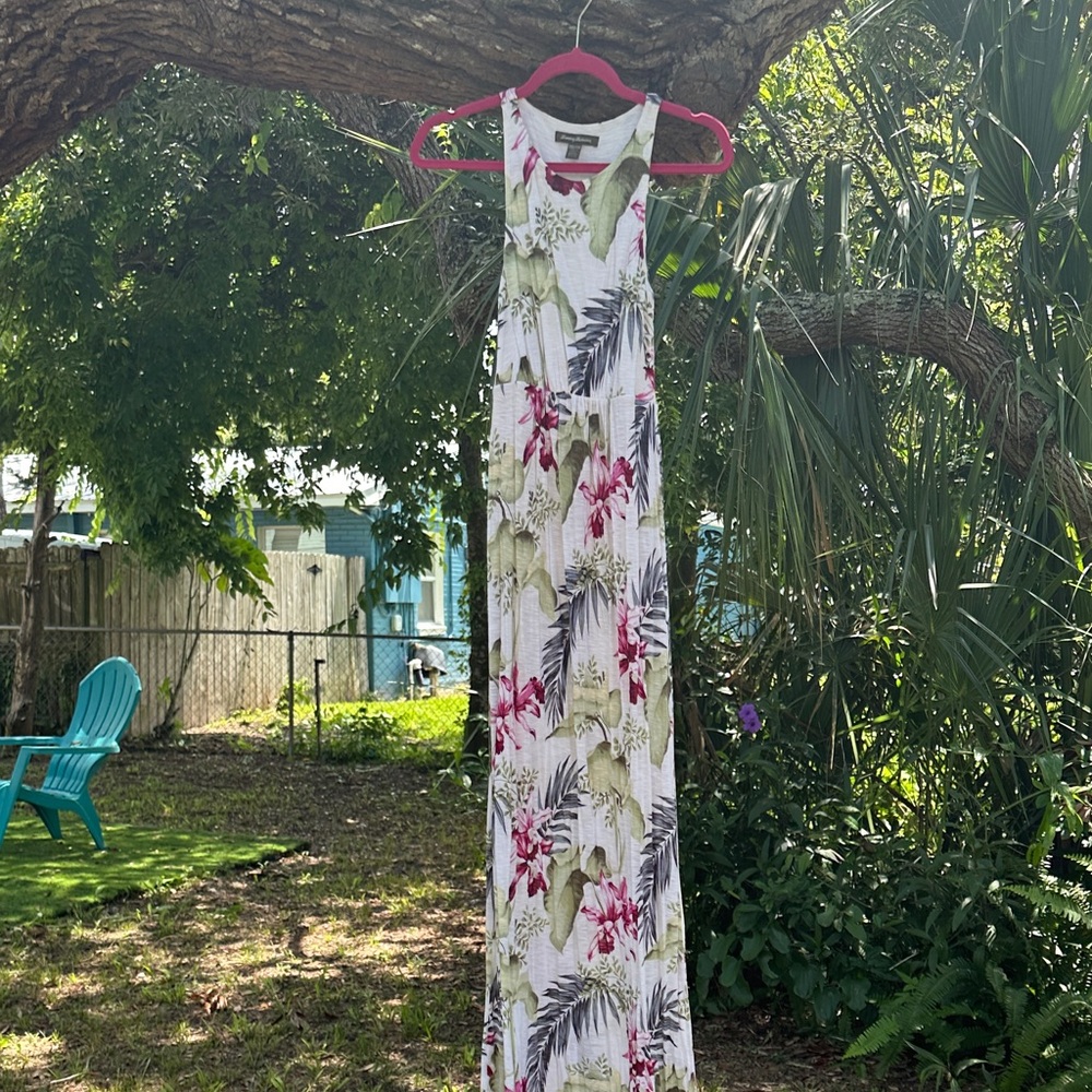 Tommy Bahama Floral Dress with Pink and Green Accents
